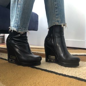 Jil Sander platform wedge ankle boot